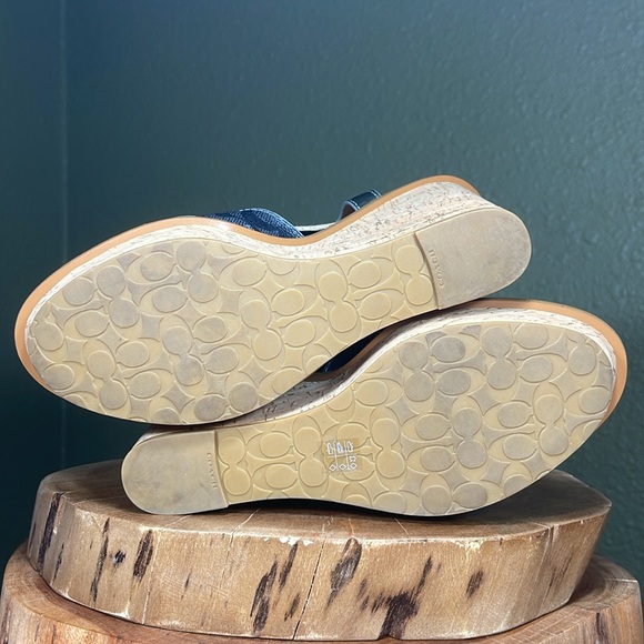 COACH CROSS BAND HIGH WEDGE SANDAL - Picture 9 of 16
